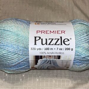 1 Skein Premier Yarn in Soft Blue and White